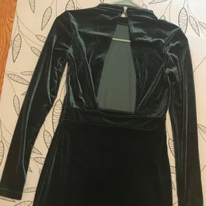 Green velvet dress